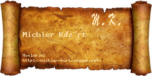 Michler Kürt névjegykártya